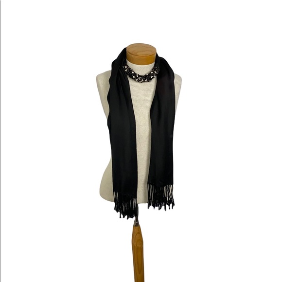 Chico's Accessories - Black Beaded Scarf Pashmina Scarf